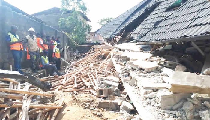 Two storey building collapses in Lagos