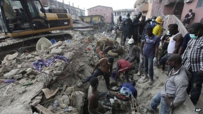 Lagos building collapse: One killed, three rescued, others trapped